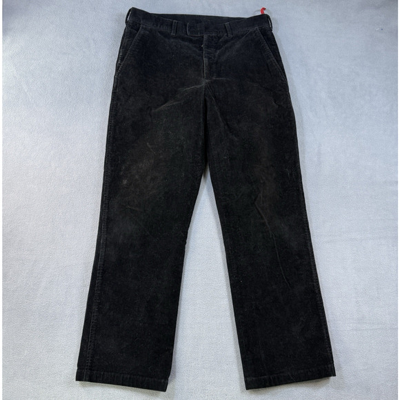 Prada Pants Mens 50R Black Corduroy Straight Leg Flat Front Made In Italy